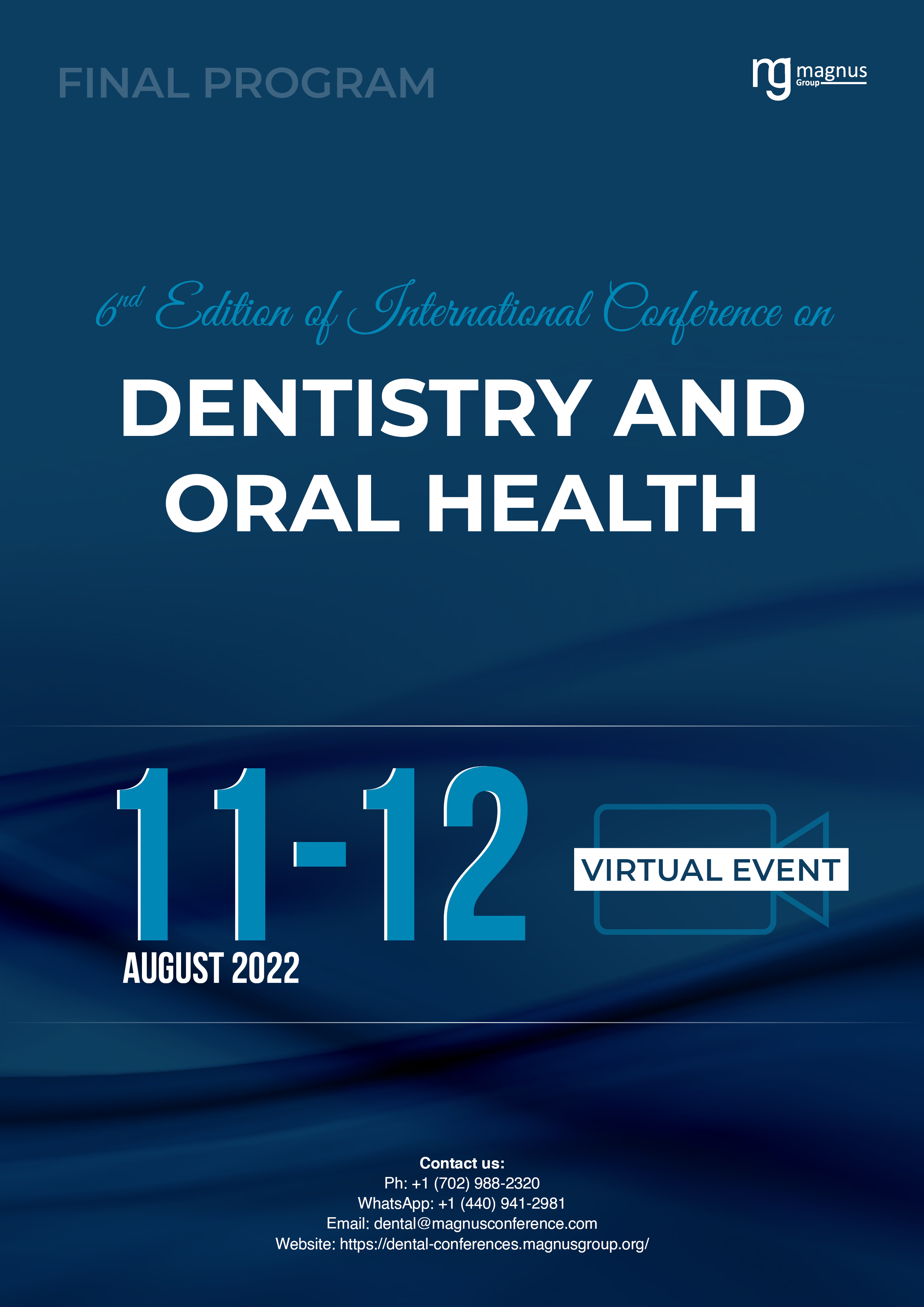 6th Edition of International Conference on  Dentistry <br>and Oral Health  | Online Event Program